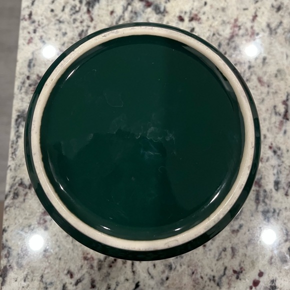 Starbucks Coffee Canister Green Gold Logo Mermaid Jar Ceramic Bee House 5.5" - Picture 3 of 3